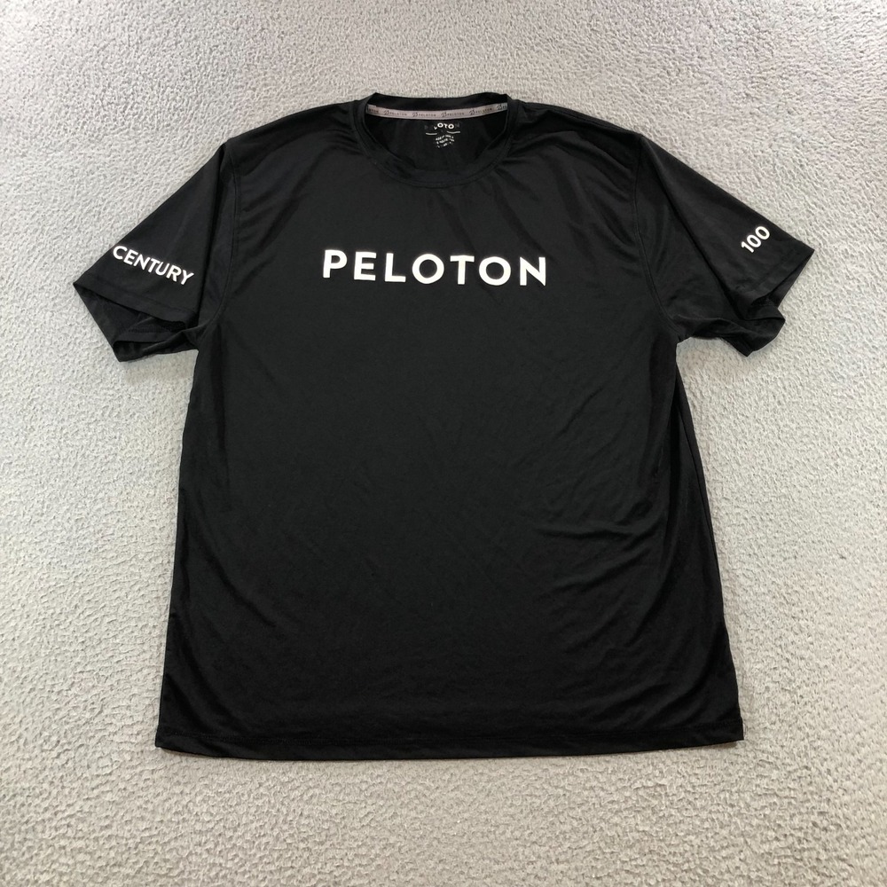 peloton t shirt mens L black active quick dry